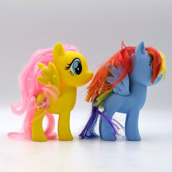 MLP My Little Pony G4 Fluttershy Rainbow Dash 2016 Hasbro 6” Blue Yellow Ponies - Picture 4 of 7